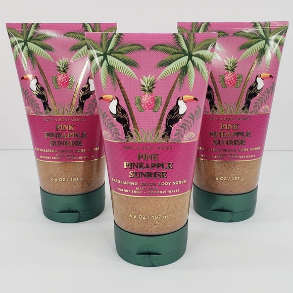 Bath & Body Works Other - 3 Pink Pineapple Sunrise Beach Body Scrub Bath Body Works Exfoliating Wash